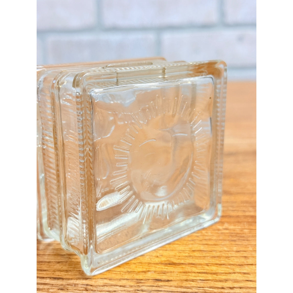 Vintage Glass Block Coin Bank Pittsburg Paints Advertising Embossed