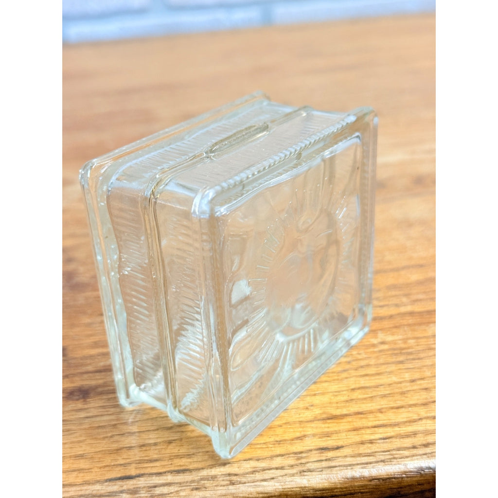 Vintage Glass Block Coin Bank Pittsburg Paints Advertising Embossed