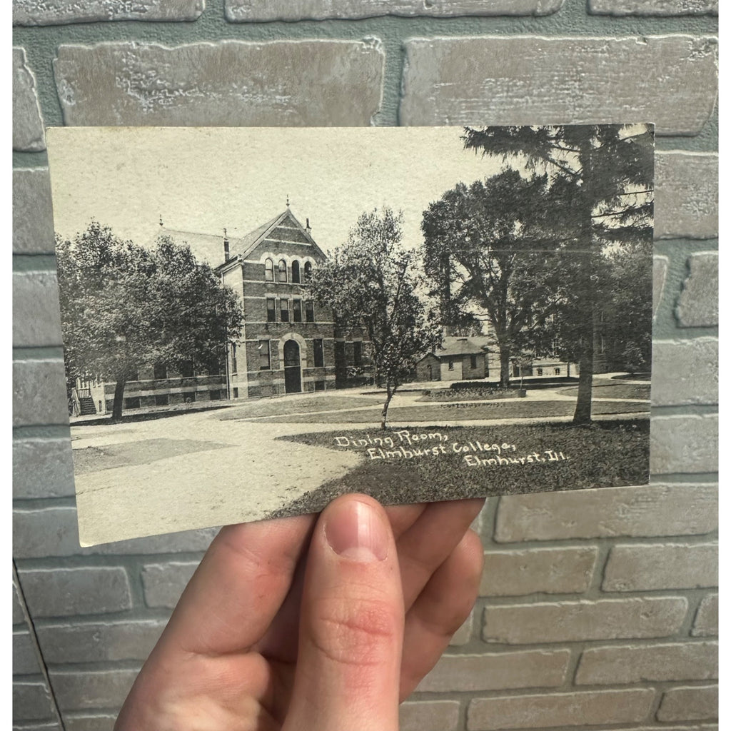 Elmhurst College Academy Dining Room Illinois ILL IL RPPC Real Photo Postcard