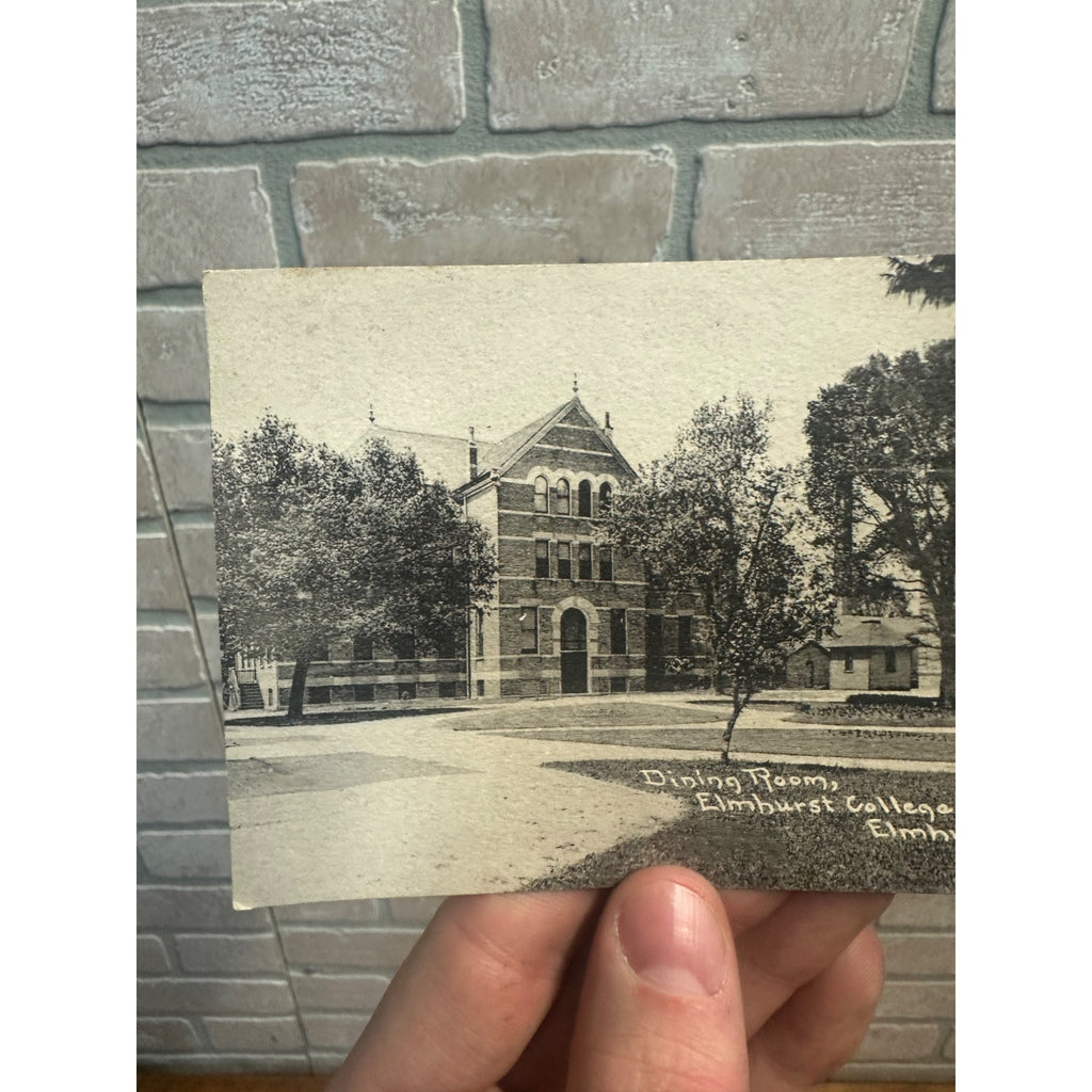 Elmhurst College Academy Dining Room Illinois ILL IL RPPC Real Photo Postcard