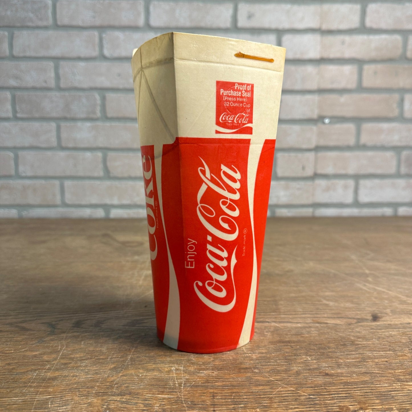 Scarce 1972 32oz Coca Cola paper Wax Drive-In Theater Cup Soda Beverage