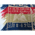 Antique 3 Color Woven Coverlet JH March Co. 1842 Salona Clinton Cty Pennsylvania