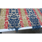 Antique 3 Color Woven Coverlet JH March Co. 1842 Salona Clinton Cty Pennsylvania
