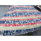 Antique 3 Color Woven Coverlet JH March Co. 1842 Salona Clinton Cty Pennsylvania