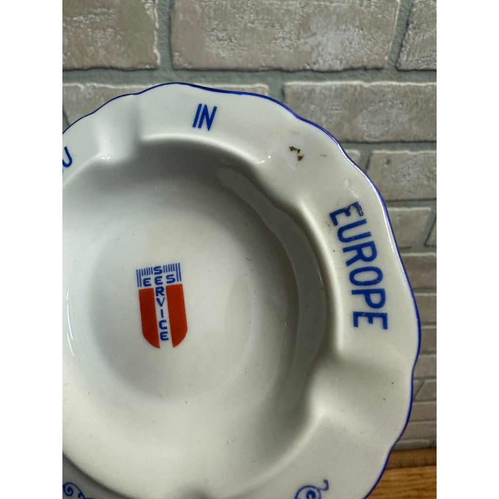 US Military EES SERVICE ASHTRAY SERVING EUROPE Winterling Bavaria Germany 4"