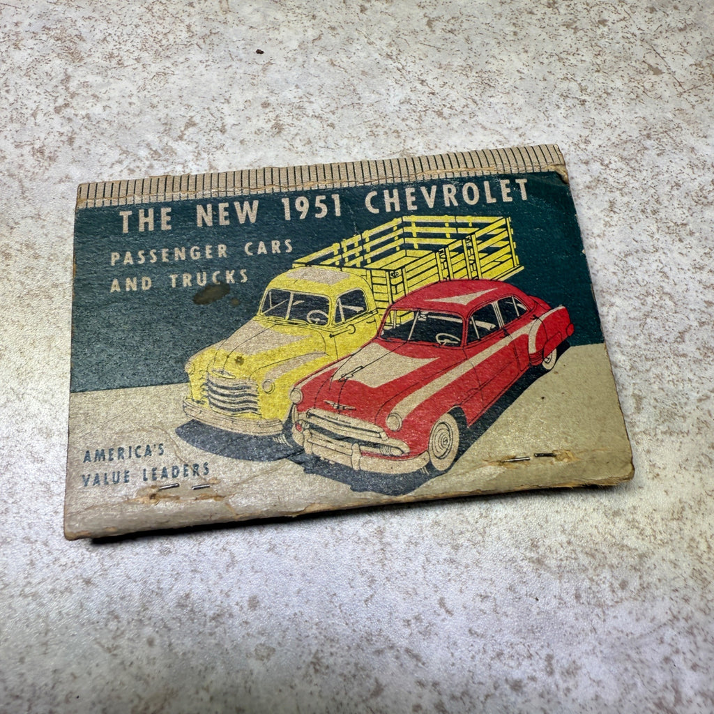 Honeck Chevrolet 1951 Truck Kewaskum Wis.  Advertising Matchbook