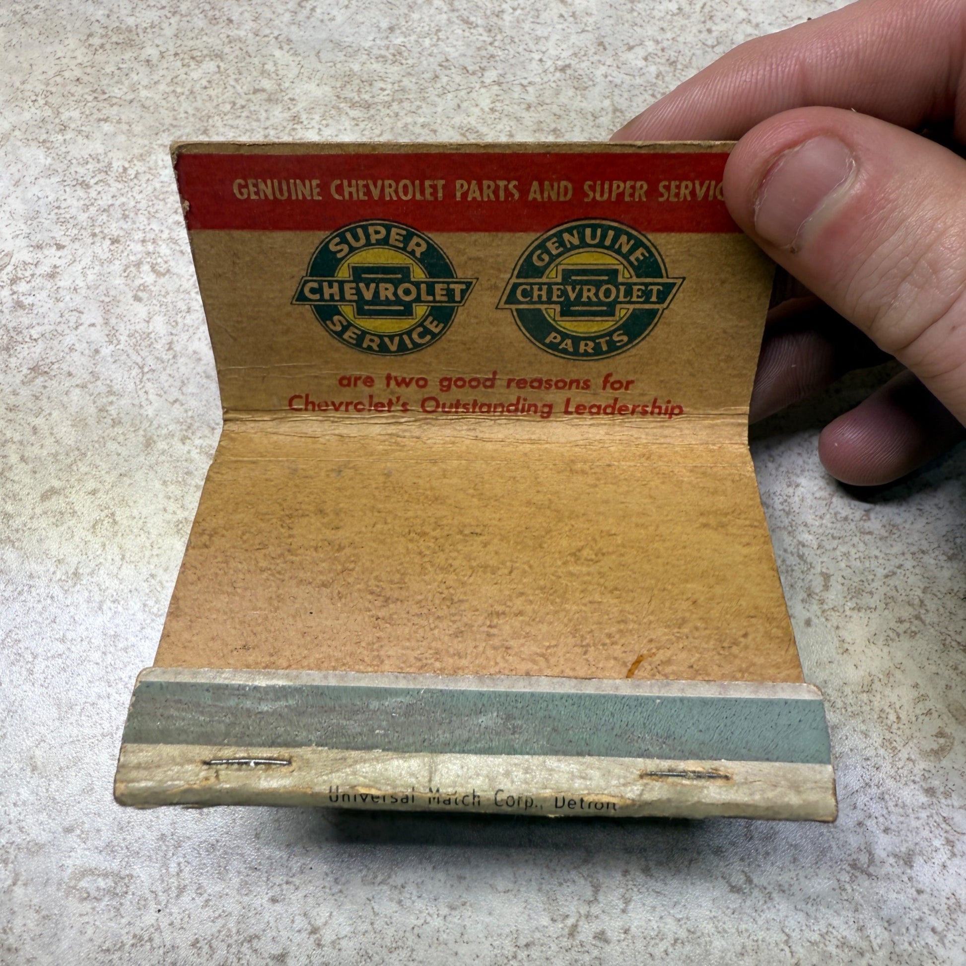 Honeck Chevrolet 1951 Truck Kewaskum Wis.  Advertising Matchbook