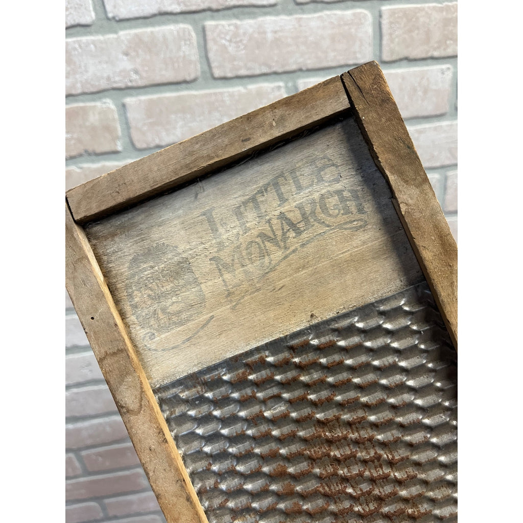 Antique Primitive 1920s Little Monarch Child's Wood & Tin Washboard Laundry Decor Farmhouse