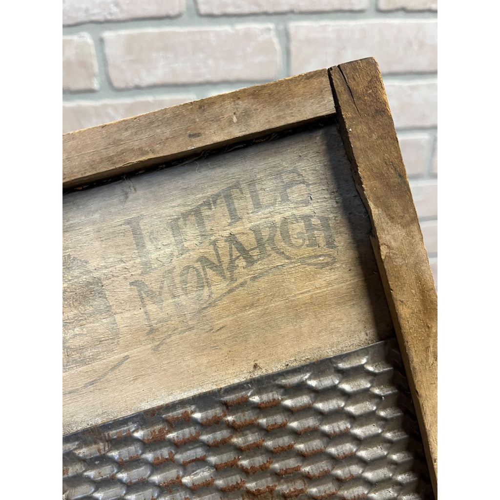 Antique Primitive 1920s Little Monarch Child's Wood & Tin Washboard Laundry Decor Farmhouse