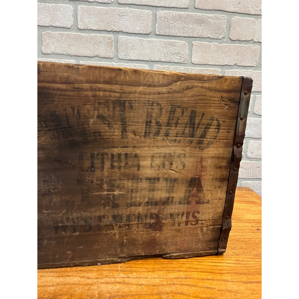 Vintage West Bend Lithia Beer Crate for 6 Quart Bottles Case Wisconsin Wis WI