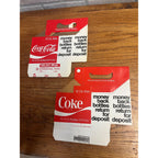 (2) Vintage 1960s Coca Cola NOS Soda Carrier Totes Advertising Bottle Carrier 10oz 12oz