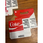 (2) Vintage 1960s Coca Cola NOS Soda Carrier Totes Advertising Bottle Carrier 10oz 12oz