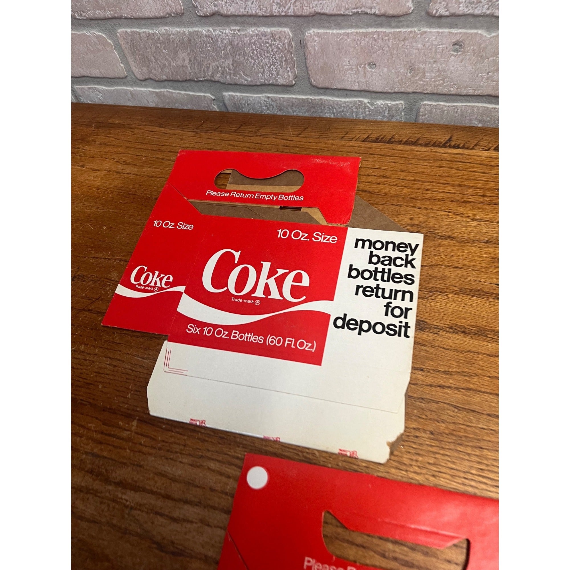 (2) Vintage 1960s Coca Cola NOS Soda Carrier Totes Advertising Bottle Carrier 10oz 12oz