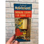 Vintage 1950s Mother Goose Drinking Straws Advertising Box w/ Straws Sweetheart