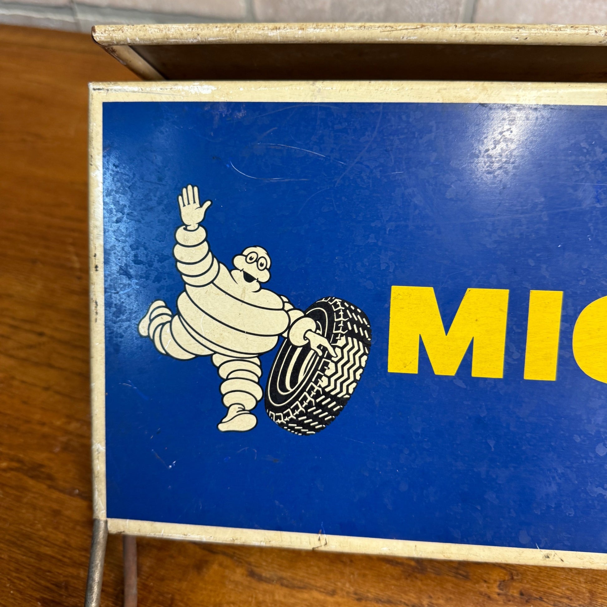 Vintage Michelin Tires Display Sign Rack Advertising Metal Display