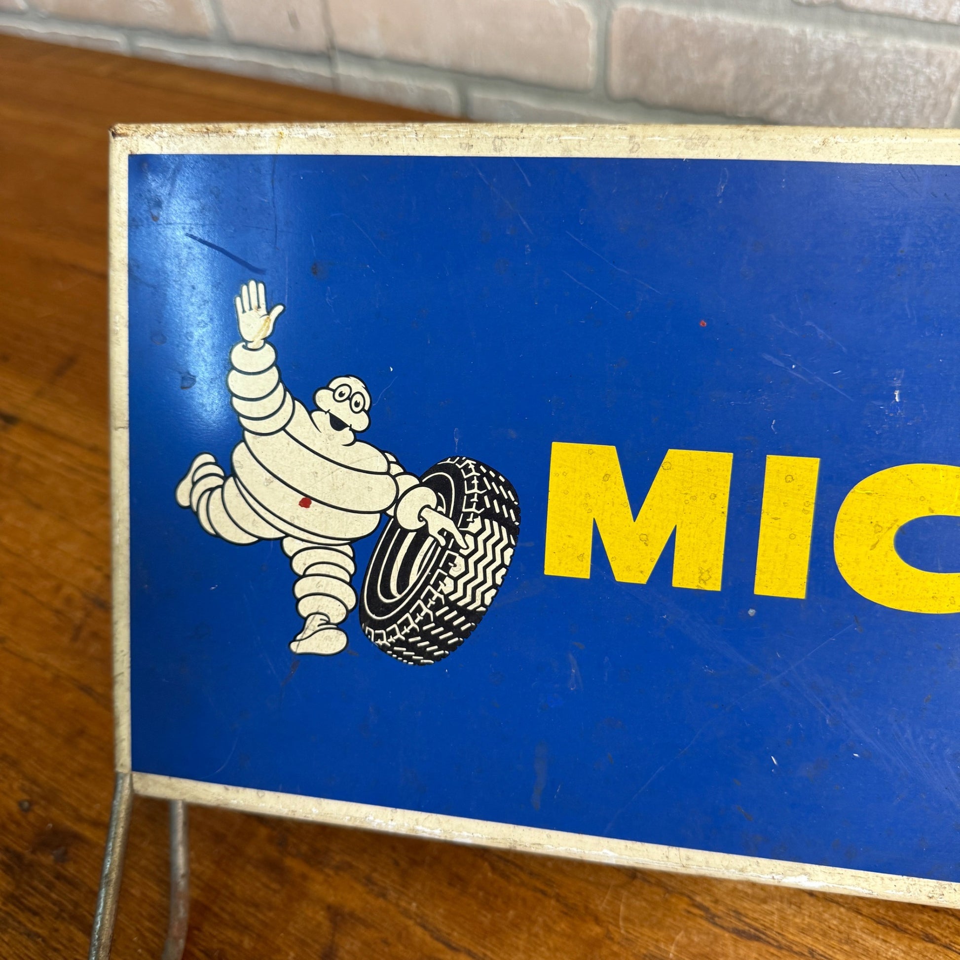 Vintage Michelin Tires Display Sign Rack Advertising Metal Display