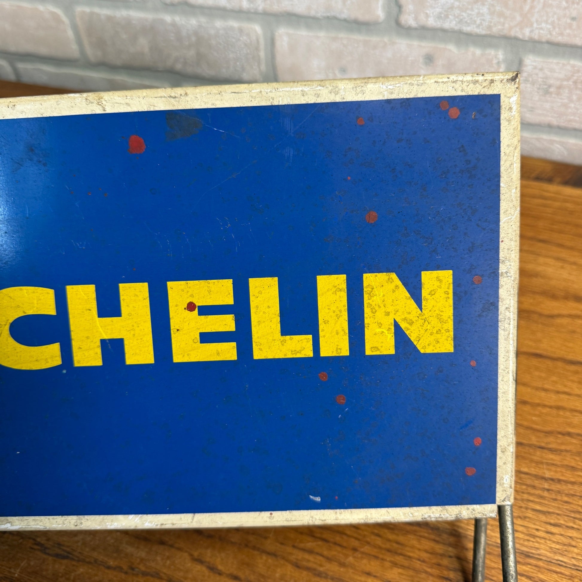 Vintage Michelin Tires Display Sign Rack Advertising Metal Display