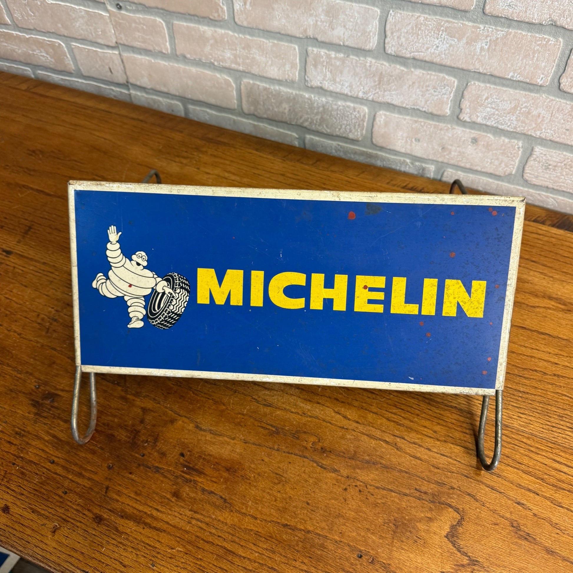 Vintage Michelin Tires Display Sign Rack Advertising Metal Display