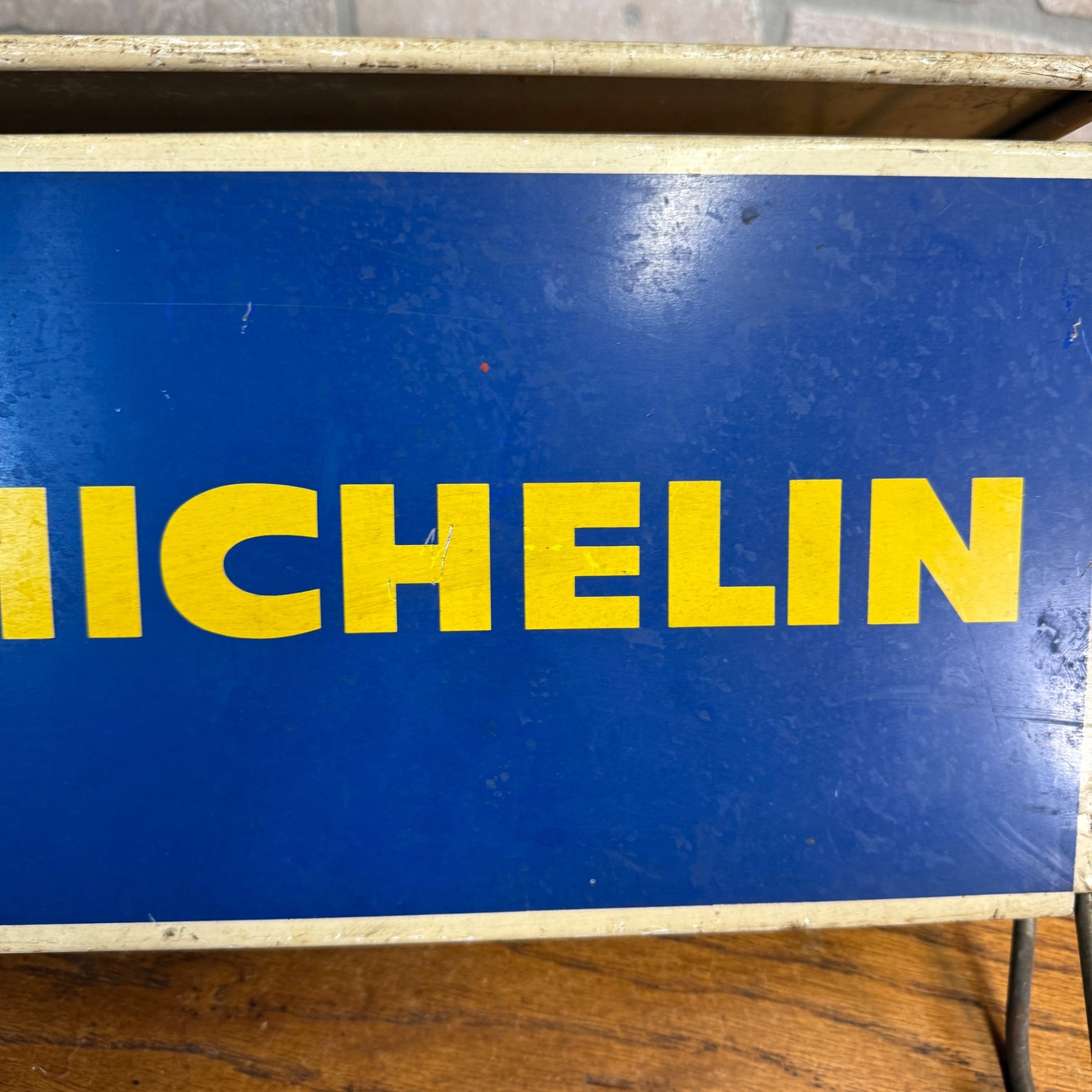 Vintage Michelin Tires Display Sign Rack Advertising Metal Display