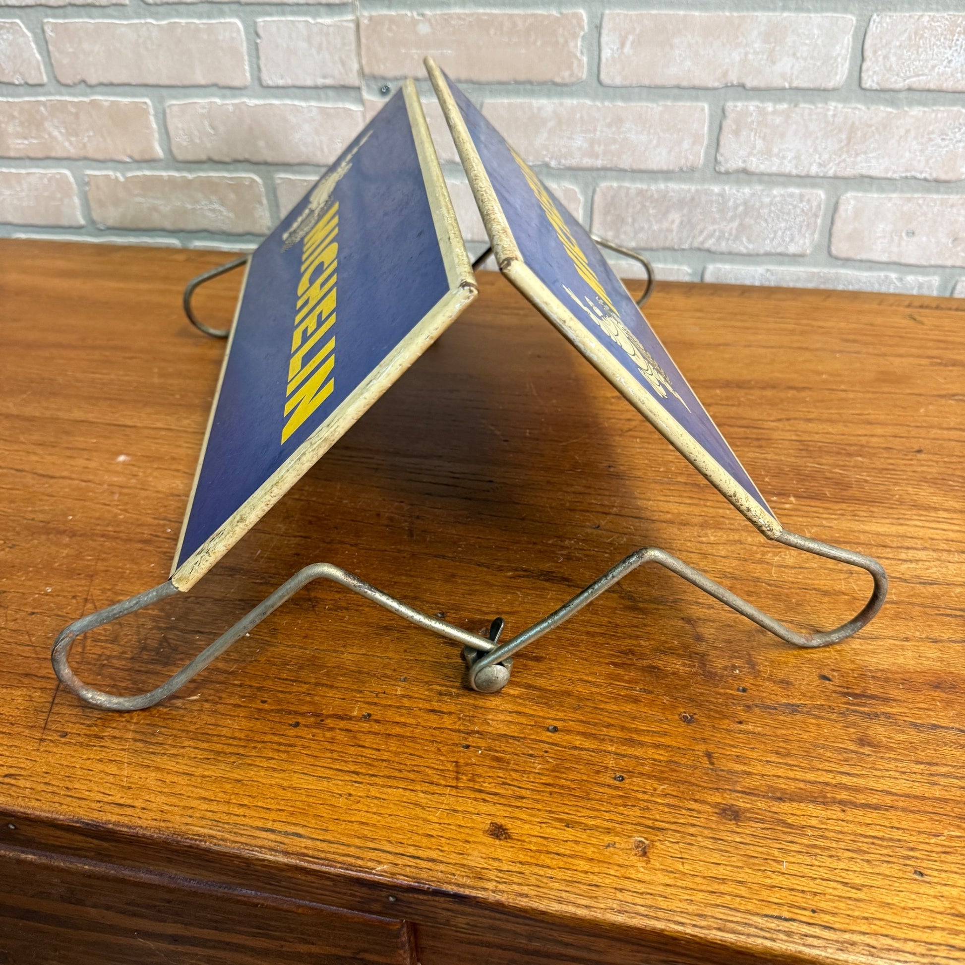 Vintage Michelin Tires Display Sign Rack Advertising Metal Display