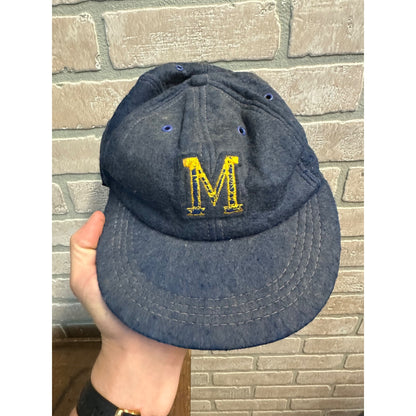 Vintage Early 1970s Milwaukee Brewers "M" Wool Baseball Cap Hat