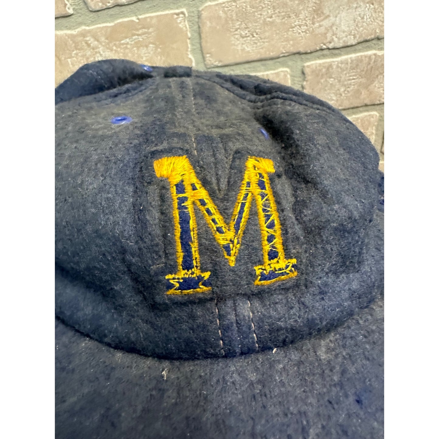 Vintage Early 1970s Milwaukee Brewers "M" Wool Baseball Cap Hat