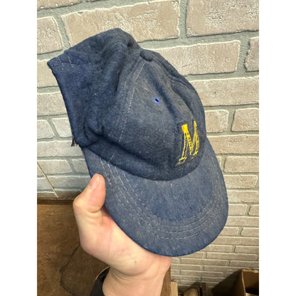 Vintage Early 1970s Milwaukee Brewers "M" Wool Baseball Cap Hat