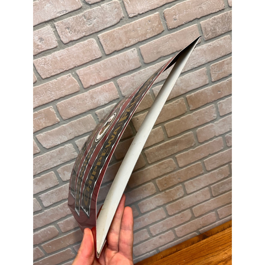 Vintage Leinenkugel's Curved Tin Advertising Sign Indian Maiden Logo Chippewa Falls, WI