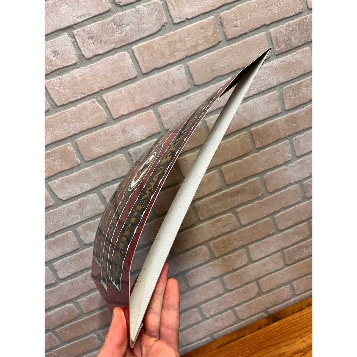 Vintage Leinenkugel's Curved Tin Advertising Sign Indian Maiden Logo Chippewa Falls, WI