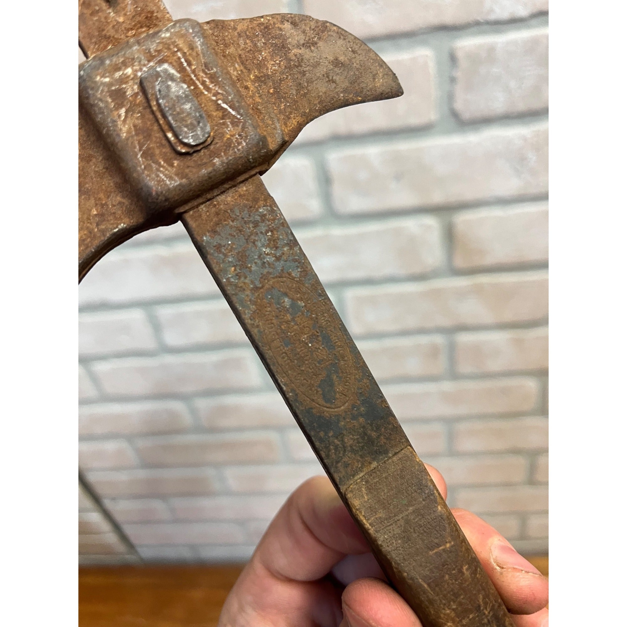 Vintage Bridgeport Hardware No.121 Crate Hammer Hatchet Tool Wood Handle