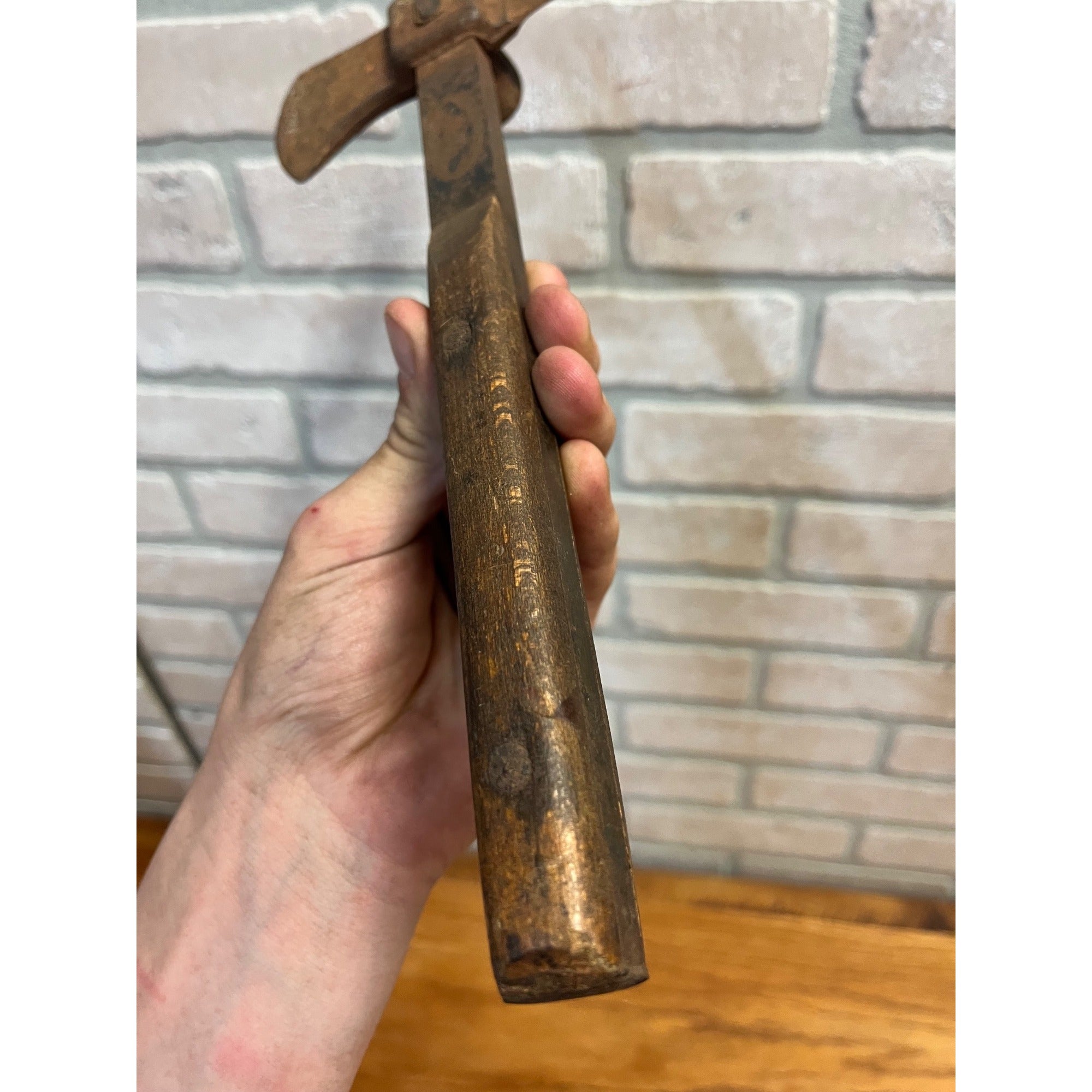 Vintage Bridgeport Hardware No.121 Crate Hammer Hatchet Tool Wood Handle