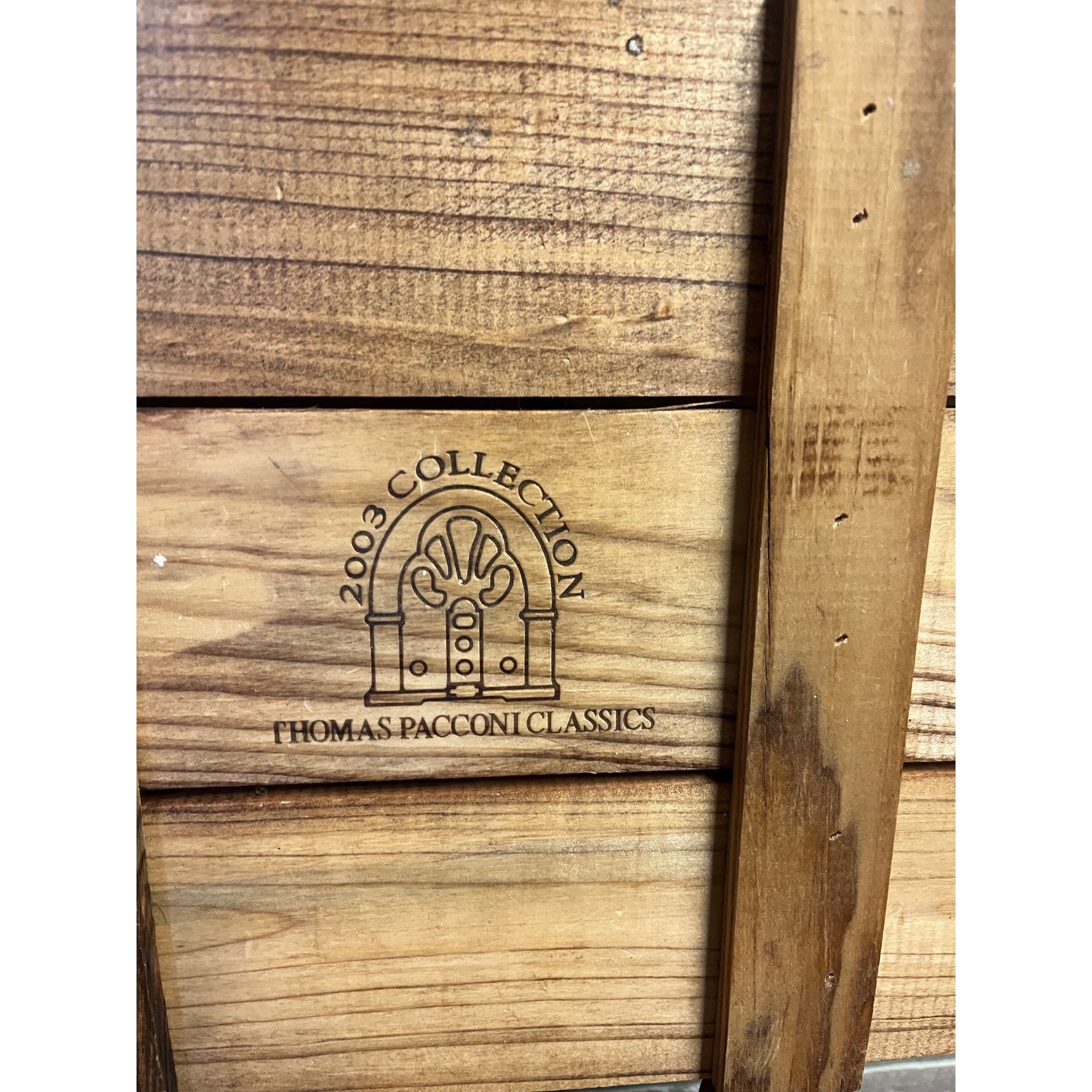 Vintage Thomas Pacconi Classics Wooden Crate With 17 International Glass Snowman Christmas Ornaments 2003