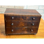 Antique 19th c. Mahogany Wood Miniature 3-Drawer Chest Americana AAFA Victorian