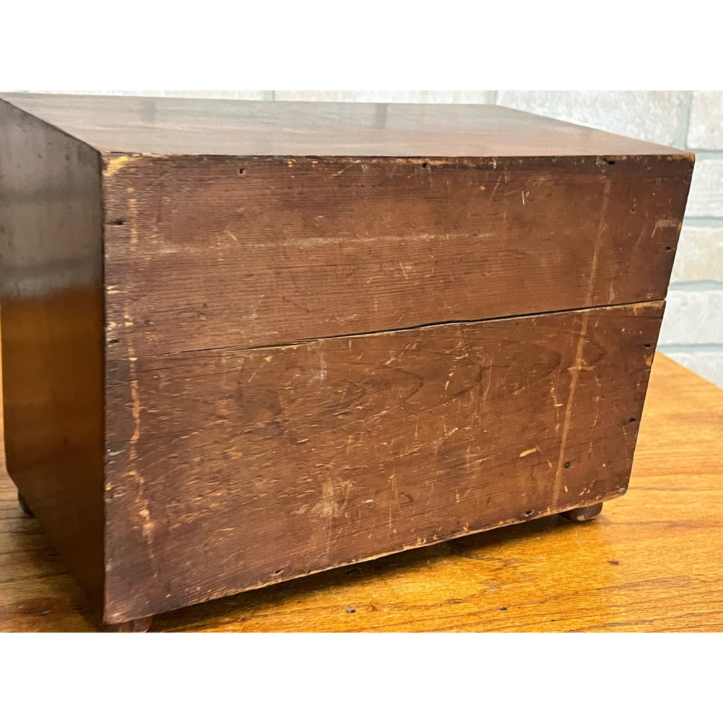 Antique 19th c. Mahogany Wood Miniature 3-Drawer Chest Americana AAFA Victorian