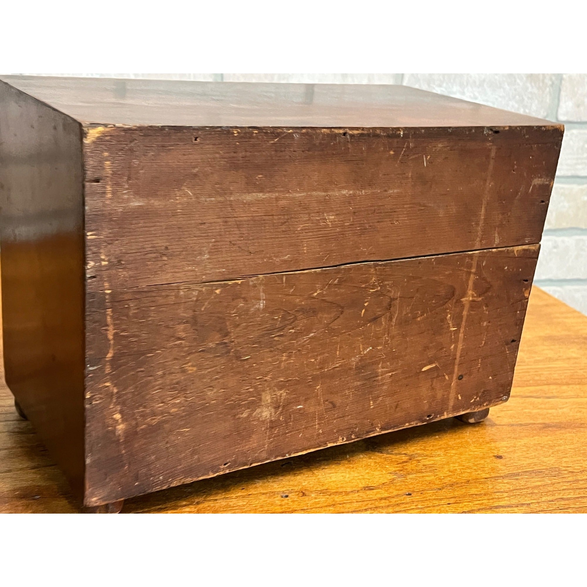 Antique 19th c. Mahogany Wood Miniature 3-Drawer Chest Americana AAFA Victorian