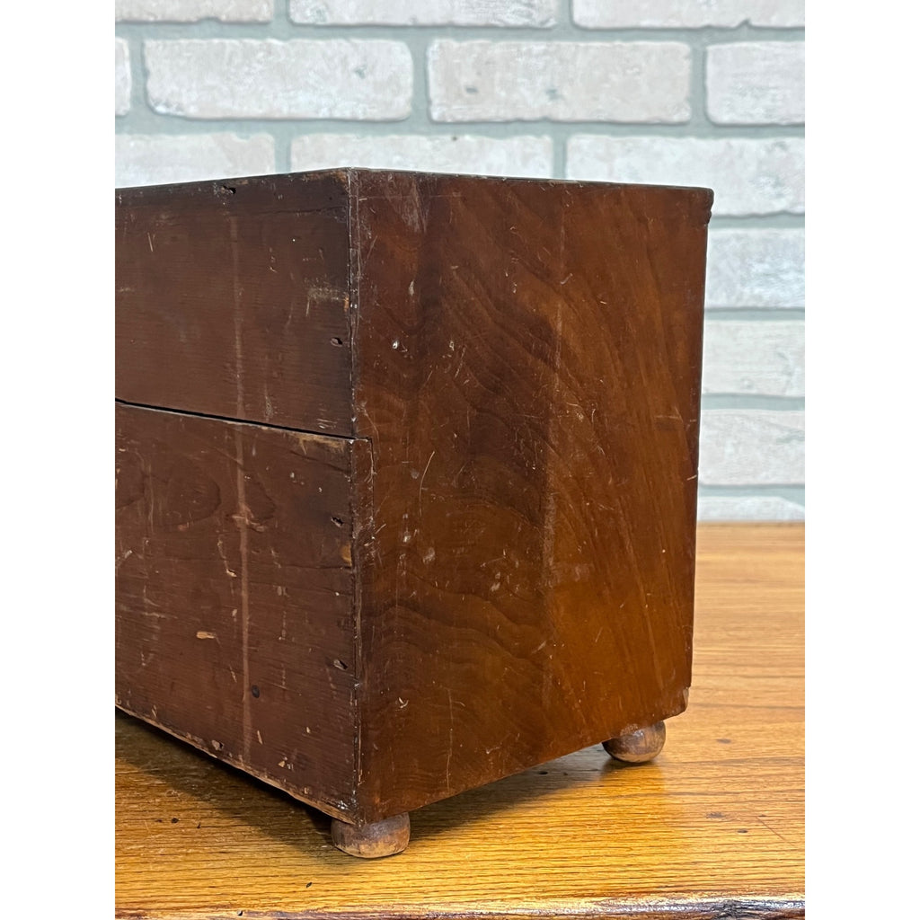 Antique 19th c. Mahogany Wood Miniature 3-Drawer Chest Americana AAFA Victorian