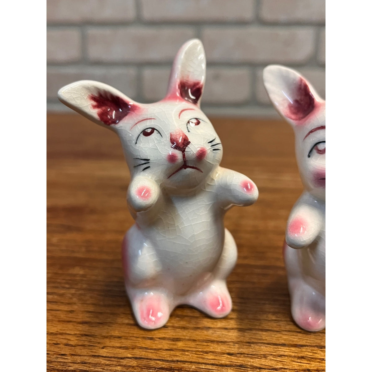 Vintage Kissing Rabbits Ceramic Salt & Pepper Shaker Set Mid-Century Japan Vintage Kitchen Decor