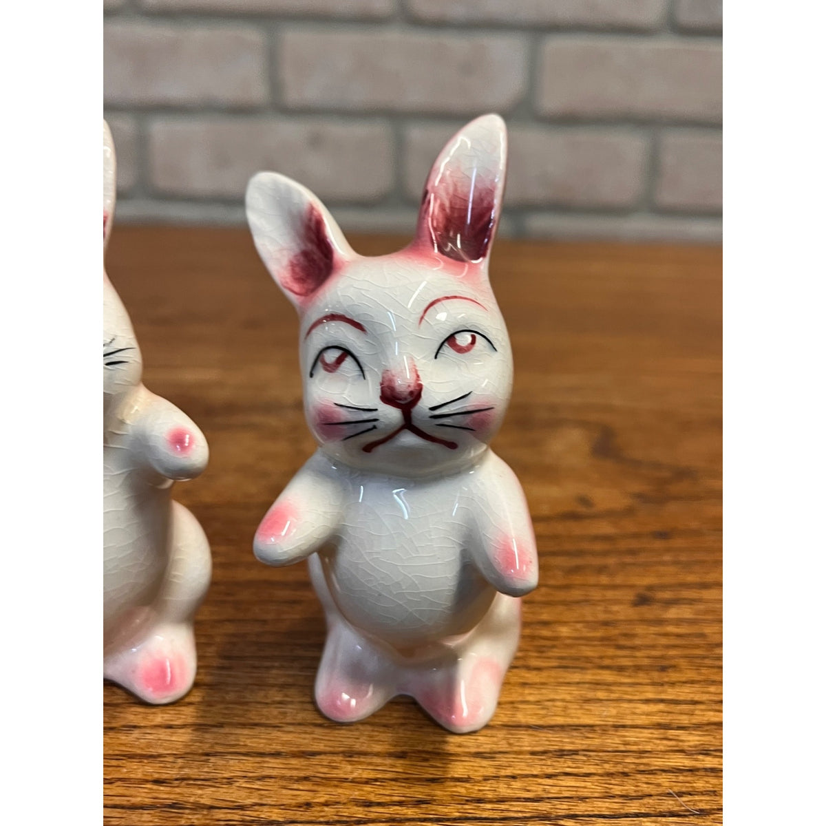 Vintage Kissing Rabbits Ceramic Salt & Pepper Shaker Set Mid-Century Japan Vintage Kitchen Decor