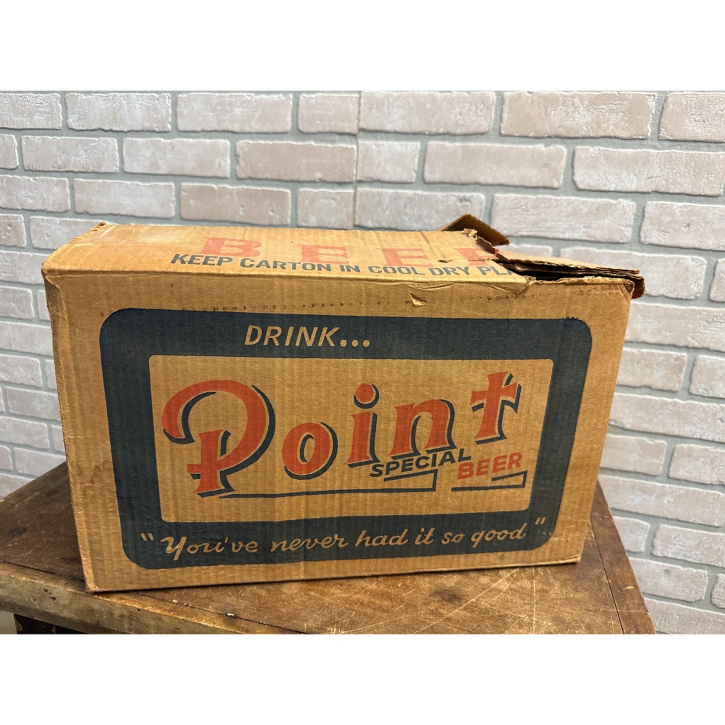 Vintage 1970s Point Special Beer Wis 48 Pack Beer Box Crate Full w/ Cans