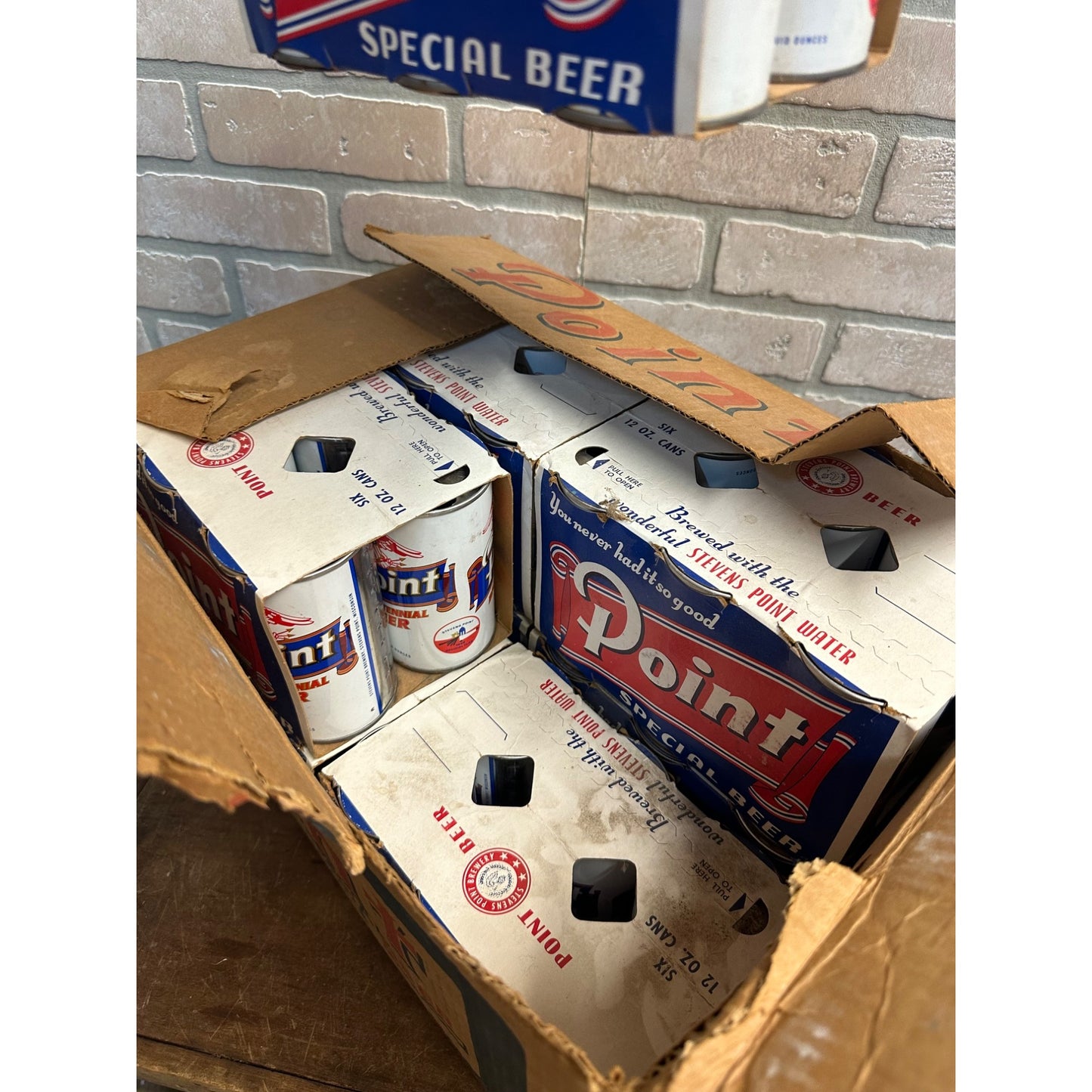 Vintage 1970s Point Special Beer Wis 48 Pack Beer Box Crate Full w/ Cans