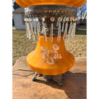 Vintage Hurrivan Orange Glass Table Lamp Mid-Century