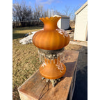 Vintage Hurrivan Orange Glass Table Lamp Mid-Century