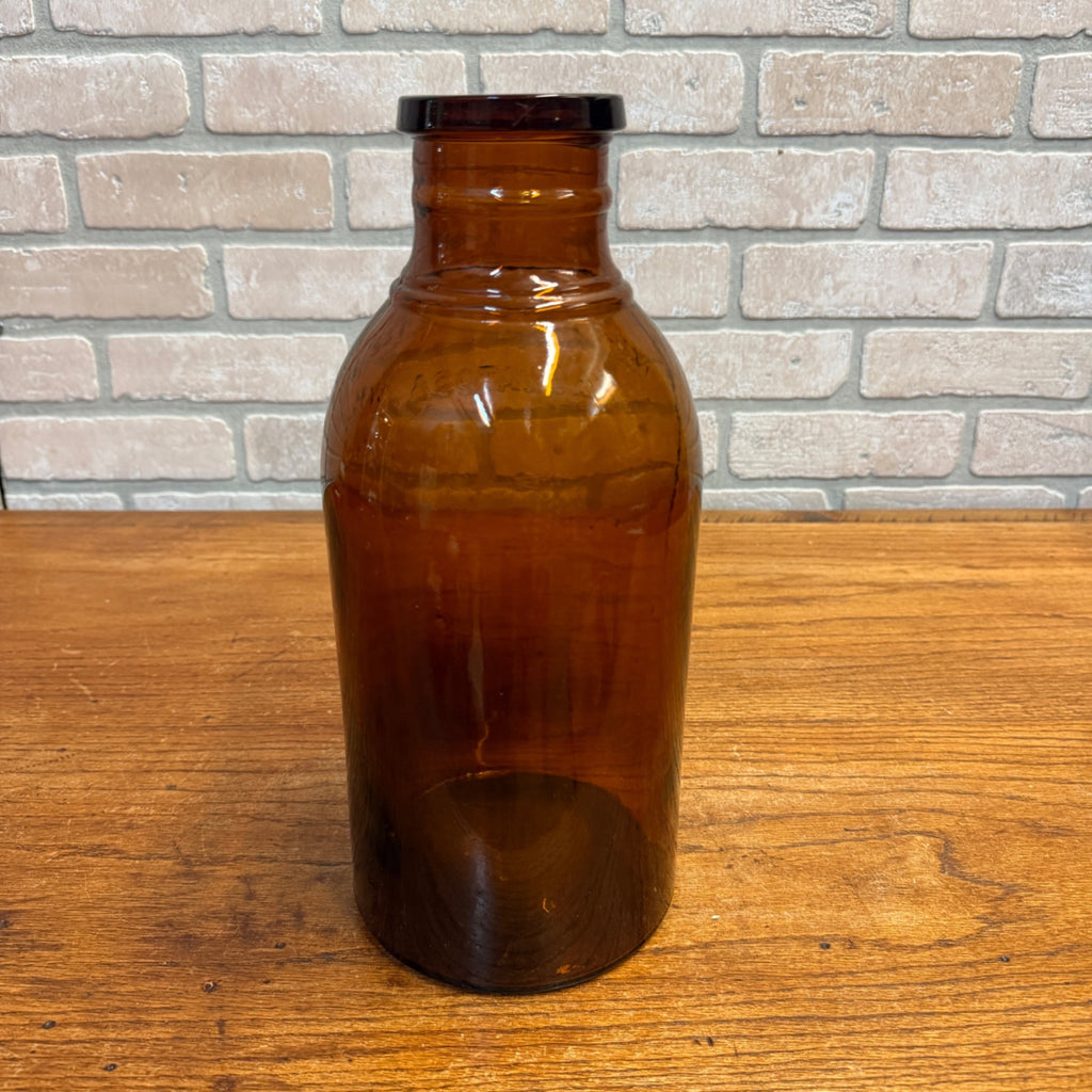 RARE Milwaukee Gallon 13" Pickle Fruit Jar Advertising Wauwatosa Wisconsin Bottle Amber