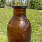 RARE Milwaukee Gallon 13" Pickle Fruit Jar Advertising Wauwatosa Wisconsin Bottle Amber