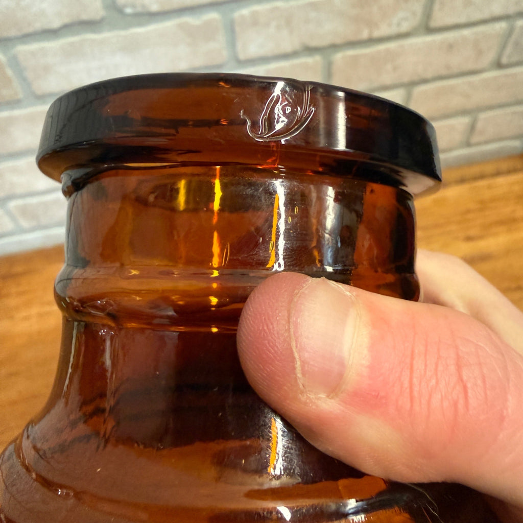 RARE Milwaukee Gallon 13" Pickle Fruit Jar Advertising Wauwatosa Wisconsin Bottle Amber