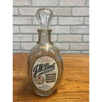 Vintage Empty J.W. Dant Distillery Genuine Sour Mash Kentucky Bourbon Whiskey Bottle With Curved Handhold Kentucky