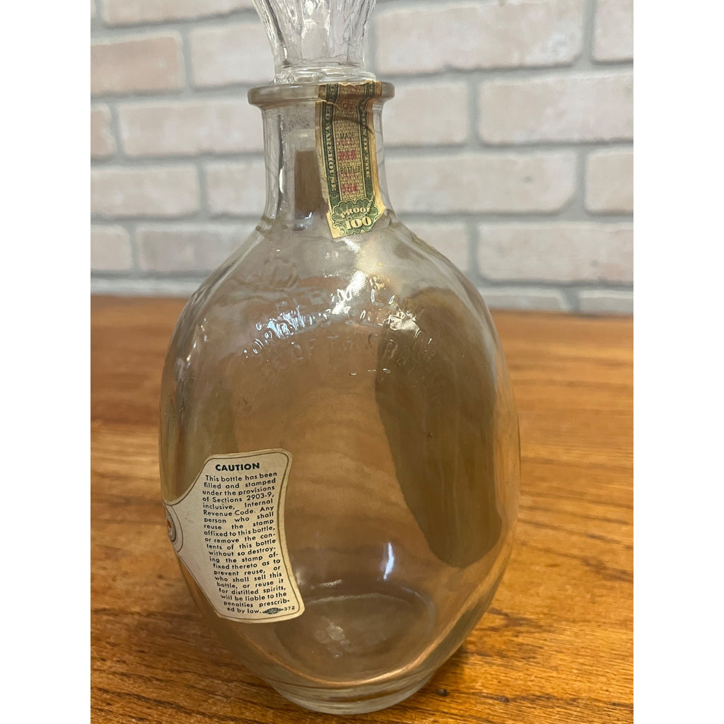 Vintage Empty J.W. Dant Distillery Genuine Sour Mash Kentucky Bourbon Whiskey Bottle With Curved Handhold Kentucky