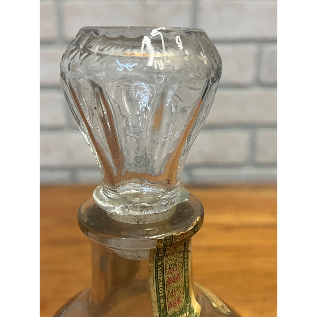 Vintage Empty J.W. Dant Distillery Genuine Sour Mash Kentucky Bourbon Whiskey Bottle With Curved Handhold Kentucky