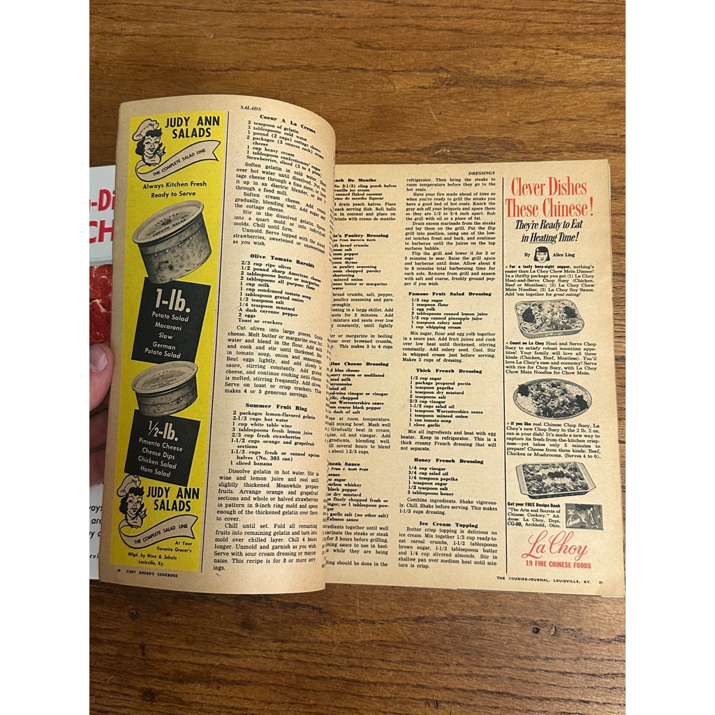 1959 Cissy Gregg's Cookbook Louisville Courier Journal Supplement Section