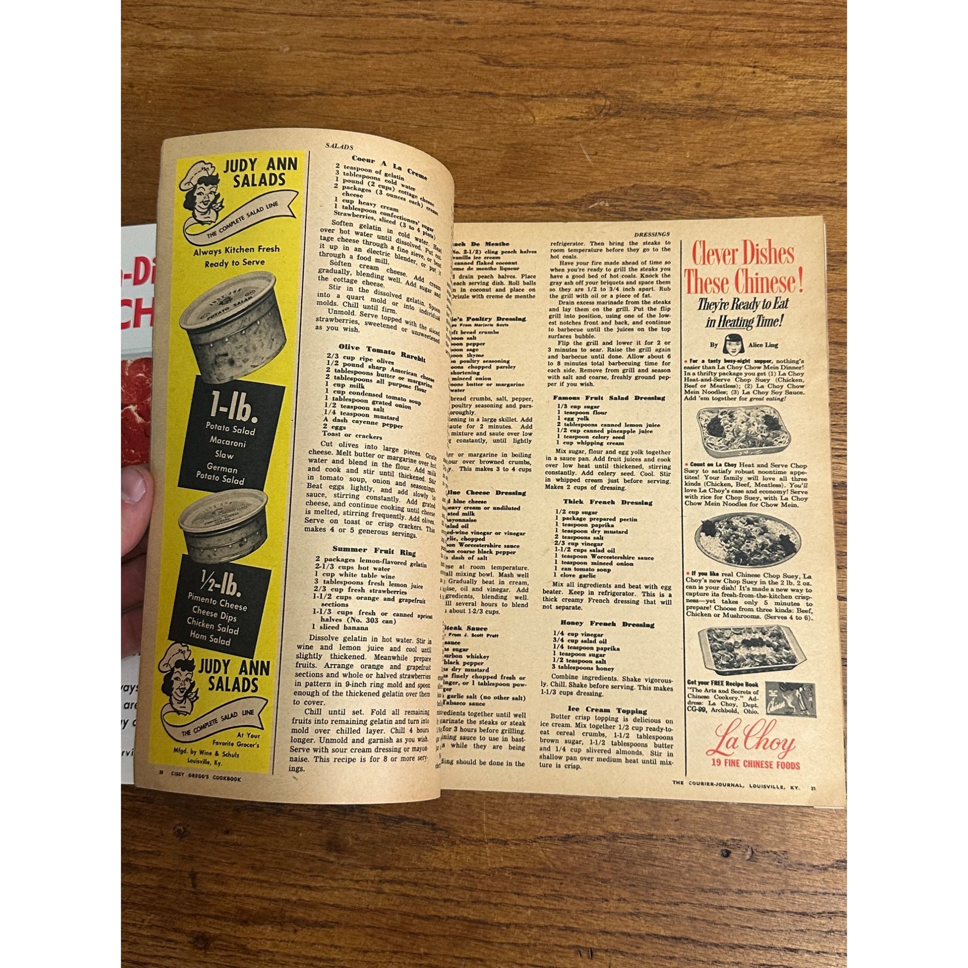 1959 Cissy Gregg's Cookbook Louisville Courier Journal Supplement Section
